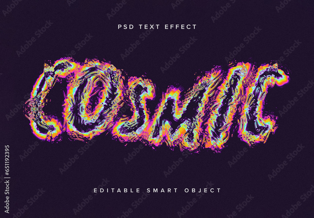 Abstract Glass Distorted Text Effect Mockup Stock Template Adobe Stock