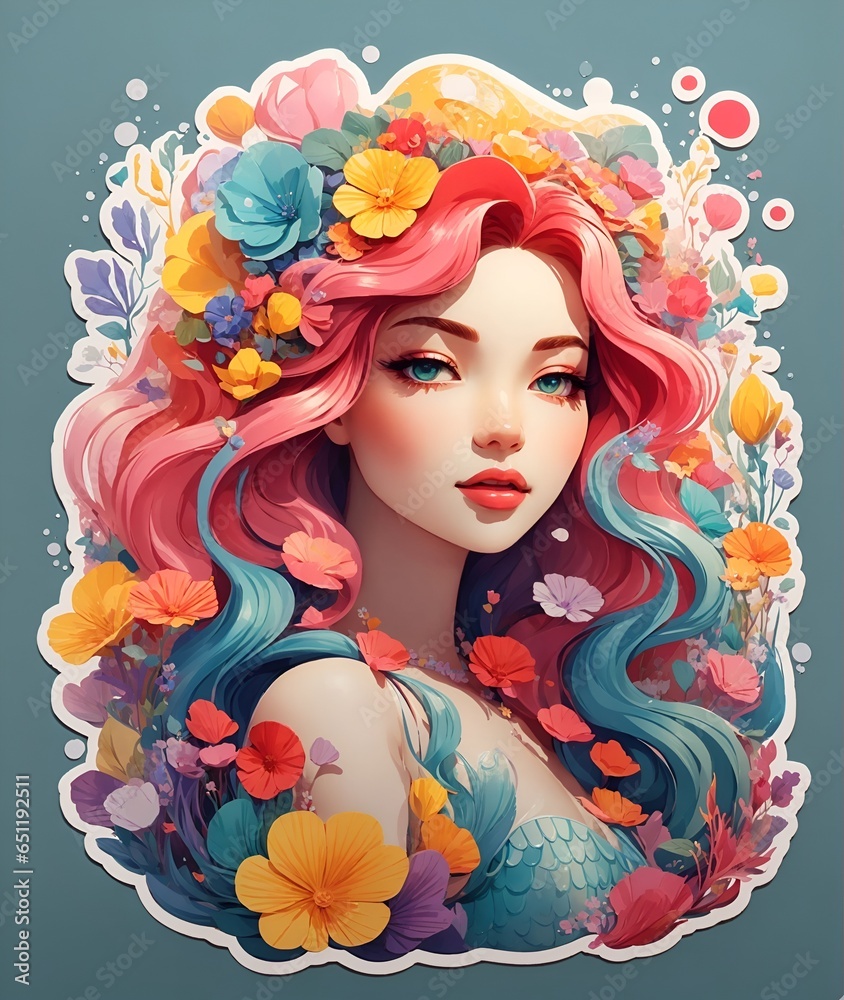 Fototapeta premium girl with flowers