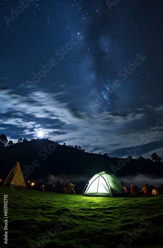 Alpine Tranquility: Camping Beneath the Milky Way Galaxy