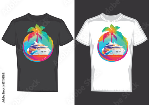 Vector  Colorful Original Typography & Animal Character T Shirt Design 