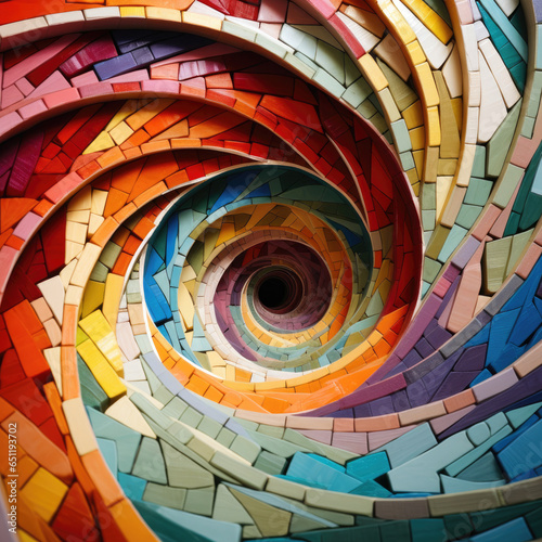 Wallpaper Mural Multicolored abstract background with squares, voxielized blocks, vortex spiral tornado Torontodigital.ca