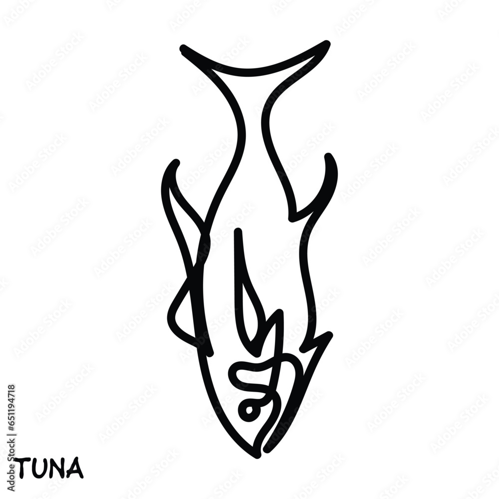 line art of tuna fish line art of tuna fish