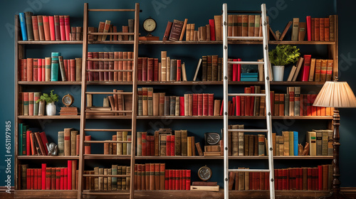 A Cozy Corner of Knowledge  The Enchanting Home Bookshelf Filled with Literary Treasures and Timeless Tales