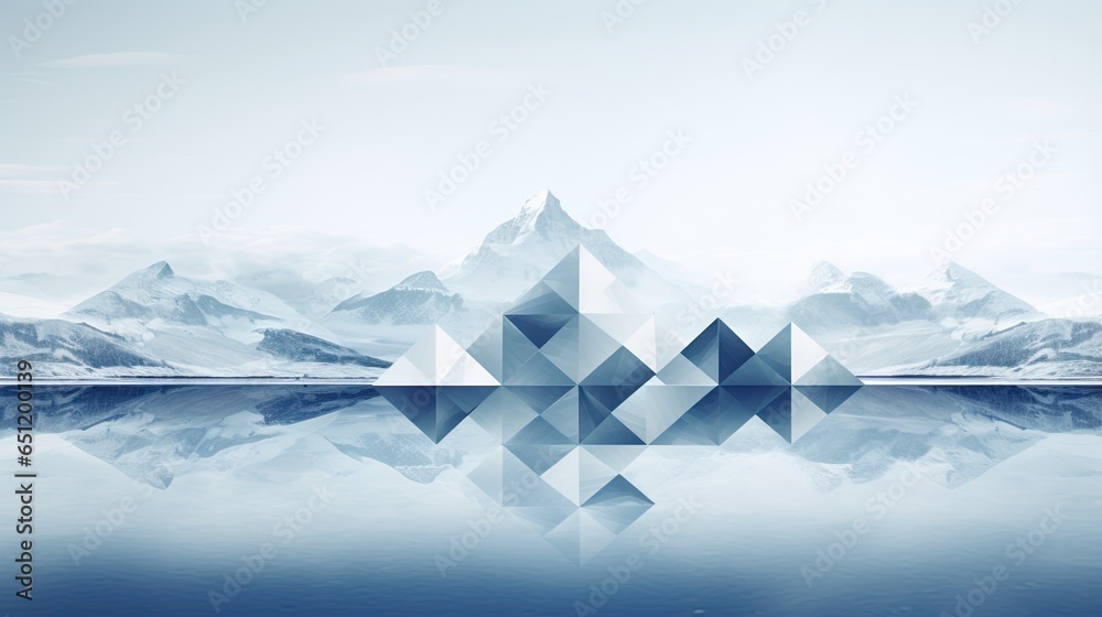  a mountain range is reflected in the water of a lake.  generative ai