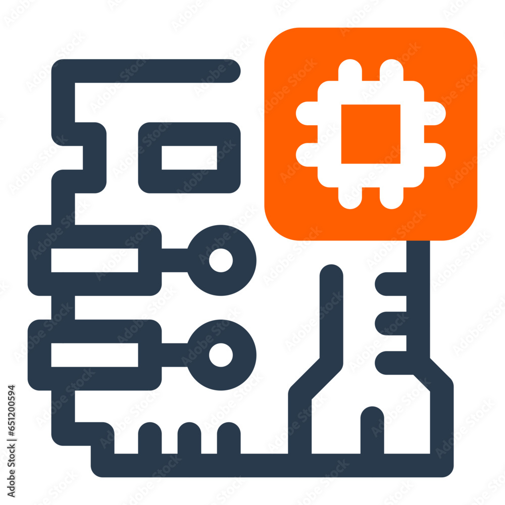 Fototapeta premium Complex Circuit Board Design Icon