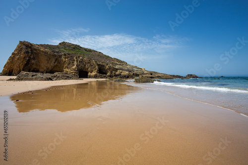 Aerial view from the Alteirinhos beach on the Odemira district in Alentejo coast in Portugal photo