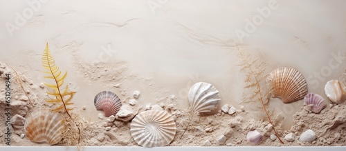 Fossiliferous limestone against isolated pastel background Copy space