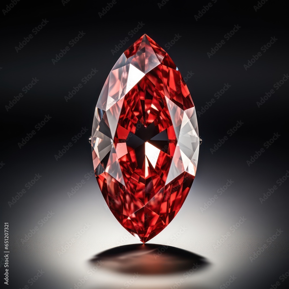 Fiery Red Marquise-Cut Diamond Stunning Statement Jewelry