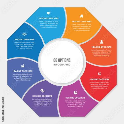 Cycle Infographic Template Design With 8 Stages