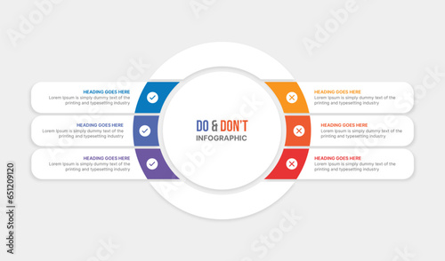 Dos and Don'ts, Pros and Cons, Comparison Infographic Design Template