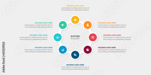 Cycle Infographic Template Design With 8 Stages