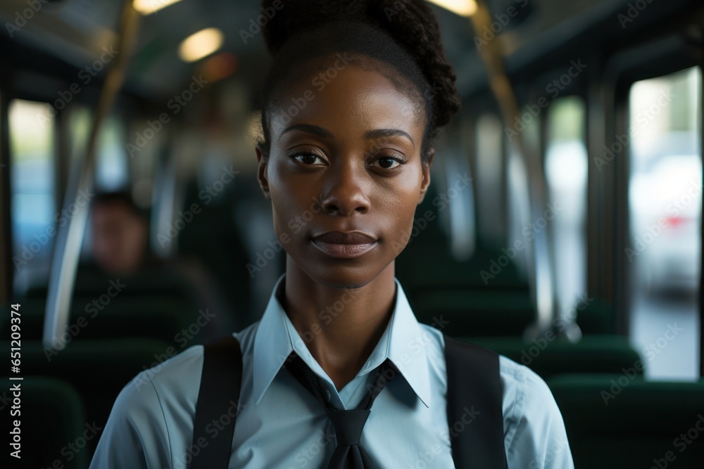 Black Woman Bus Driver Occupation Employment Work Environment