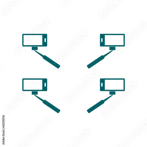 set of logo stick selfie logo vector 