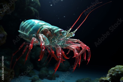 crayfish in aquarium, Generative AI © Silvanir