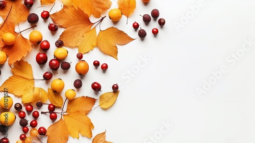 Autumn backgrounds with leaves, frame leaflet style, copy space