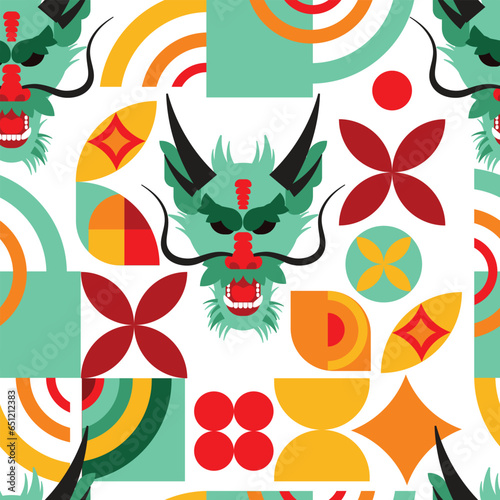 china dragons seamless pattern