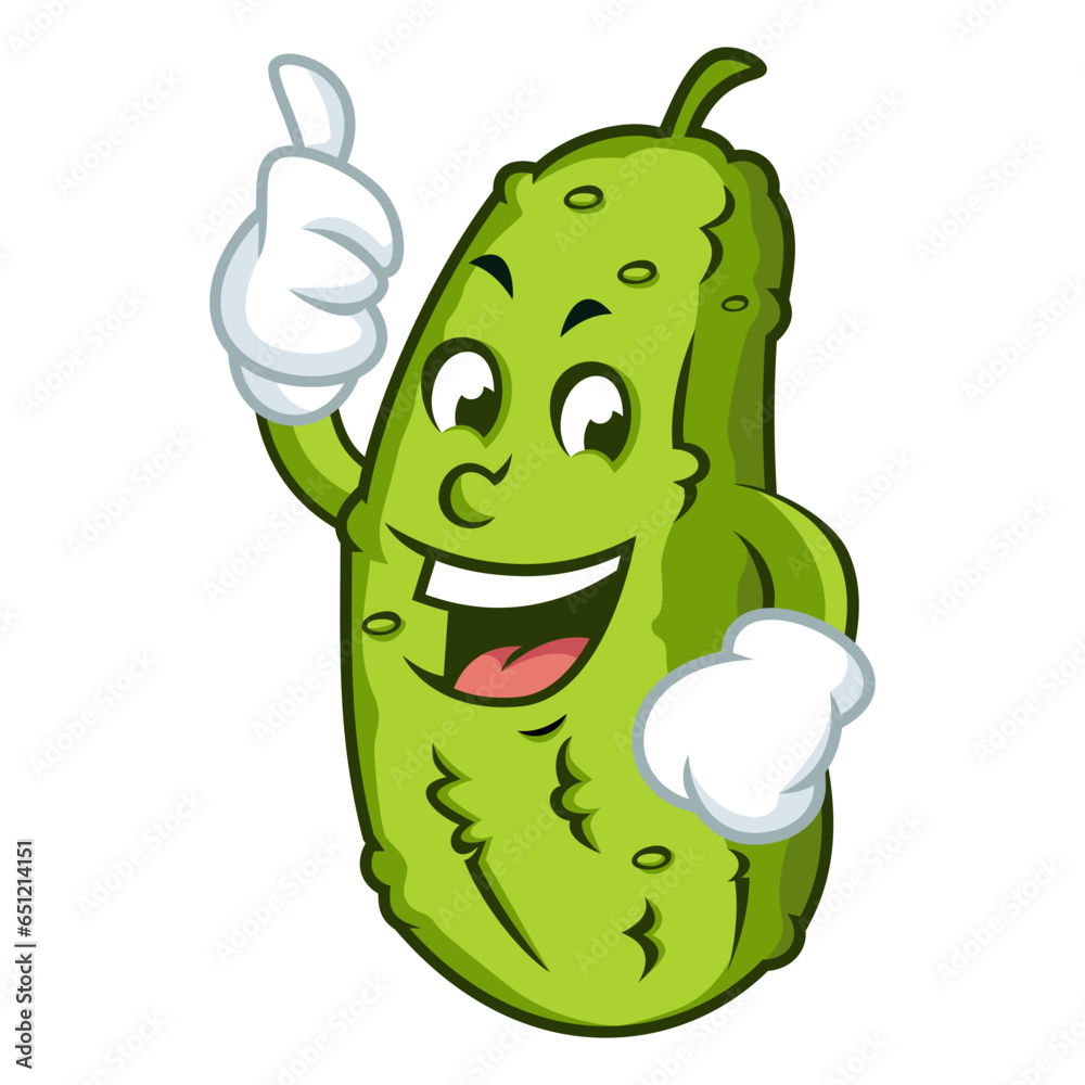 Naklejka premium illustration of a happy pickle with thumb up