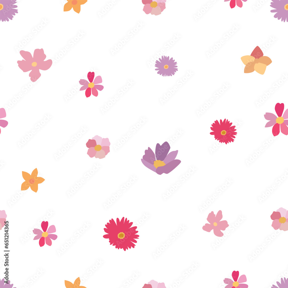 simple flowers seamless pattern