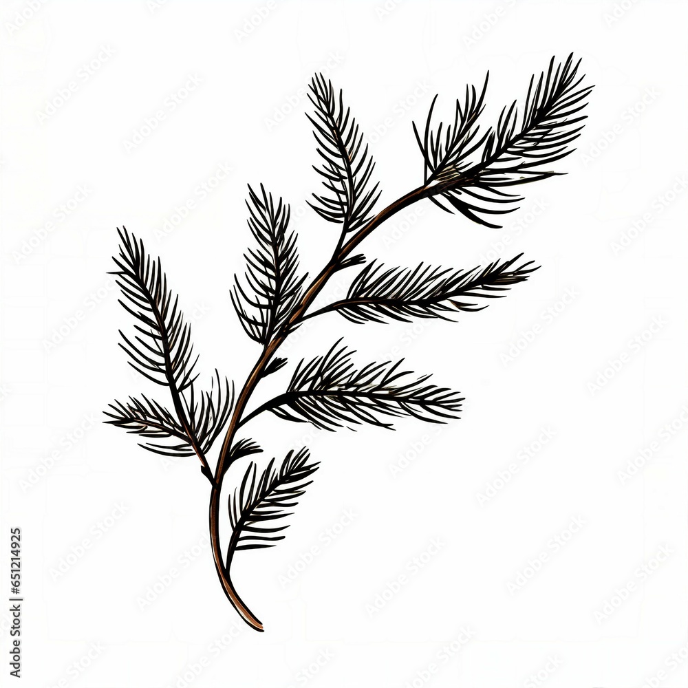 flat fir branch clip art isolated on white background flat fir branch clip art isolated on white background