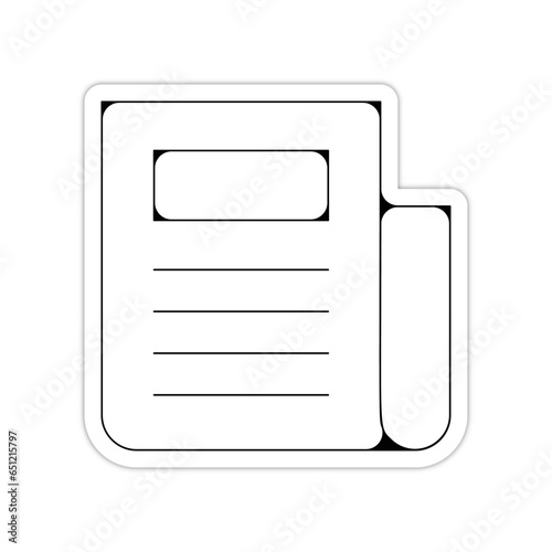 picto logo icones et symbole journal cv document fin relief