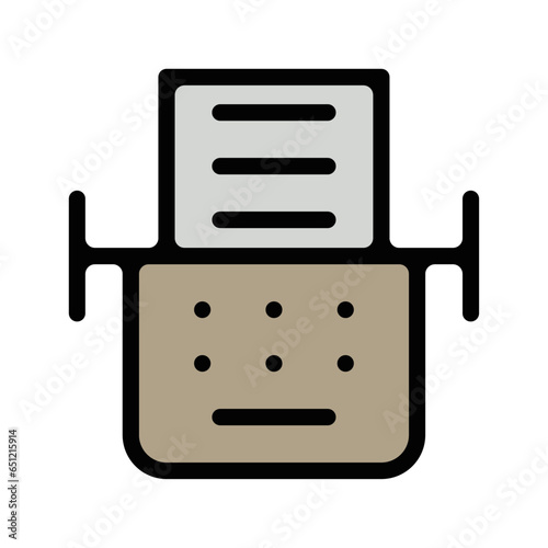 picto logo icones et symbole machine a ecrire gras couleur gris