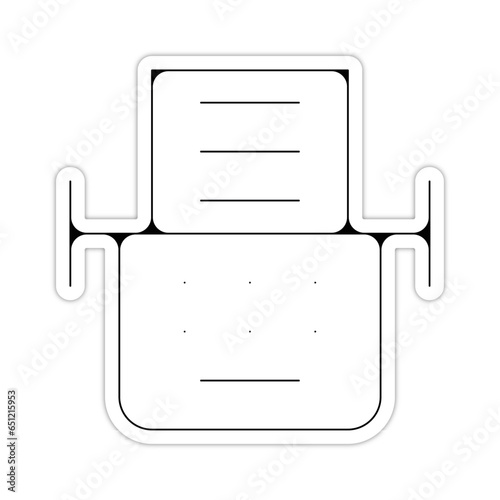 picto logo icones et symbole machine a ecrire fin relief