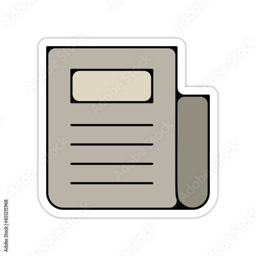 picto logo icones et symbole journal cv document gras couleur gris relief