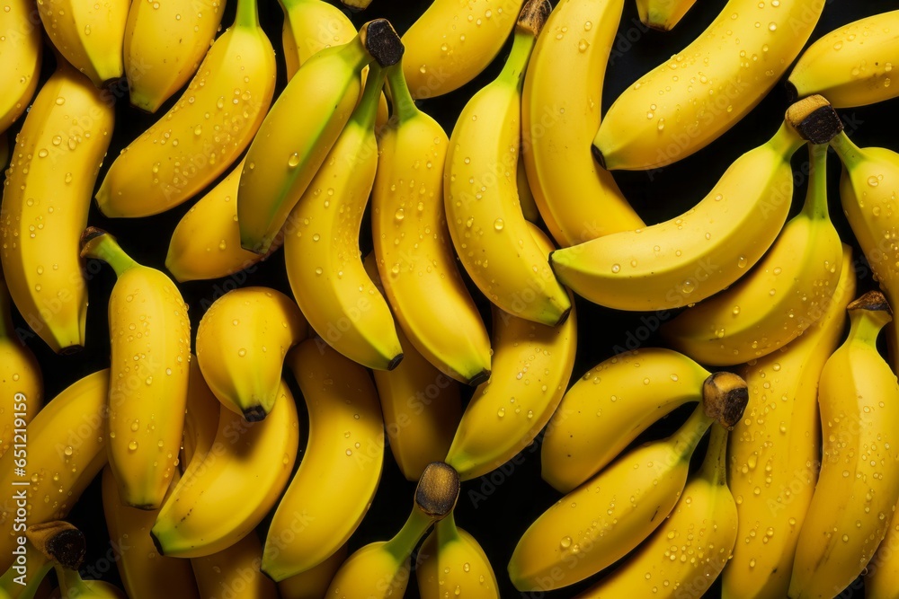 Spotlight on Nature's Beauty: Vibrant Fresh Bananas with Speckled Peel
