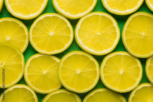 Lemony Delight: A Backdrop of Fresh Lemon Slices in Perfect Rows