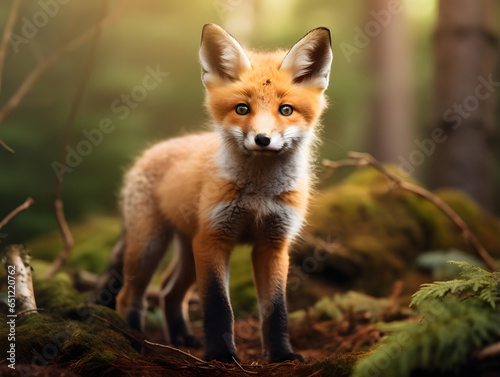 Adorable Red Fox Kit in the Forest © Niko