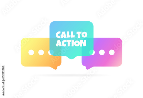 Call to action icon. Flat, color, call to action, call sign. Vector icon