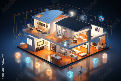 concept of smart home interface with augmented reality, internet of things