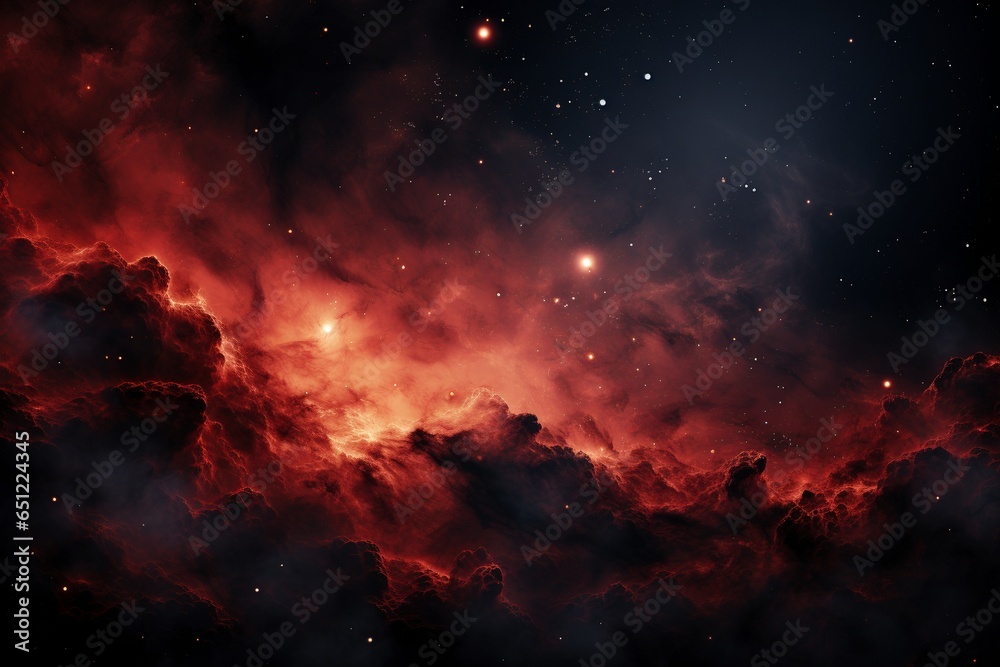 Red Galaxy Nebula Cosmic, a Celestial Background Texture Immersed in Ethereal Colors, Unveiling the Wonders of the Cosmic Universe