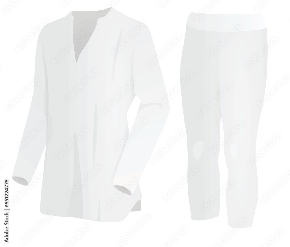 Long sleeve t shirt and pants. side view. vector Long sleeve t shirt and pants. side view. vector
