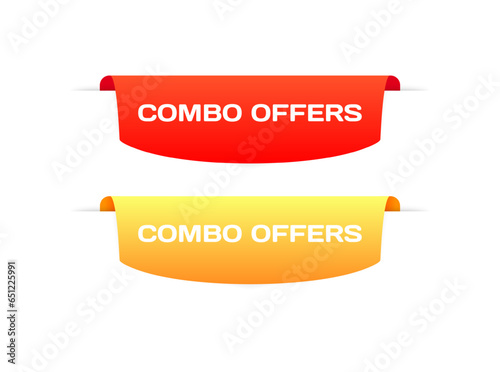 Combo offers icons. Flat, color, combo offers poster, combo offers. Vector icon