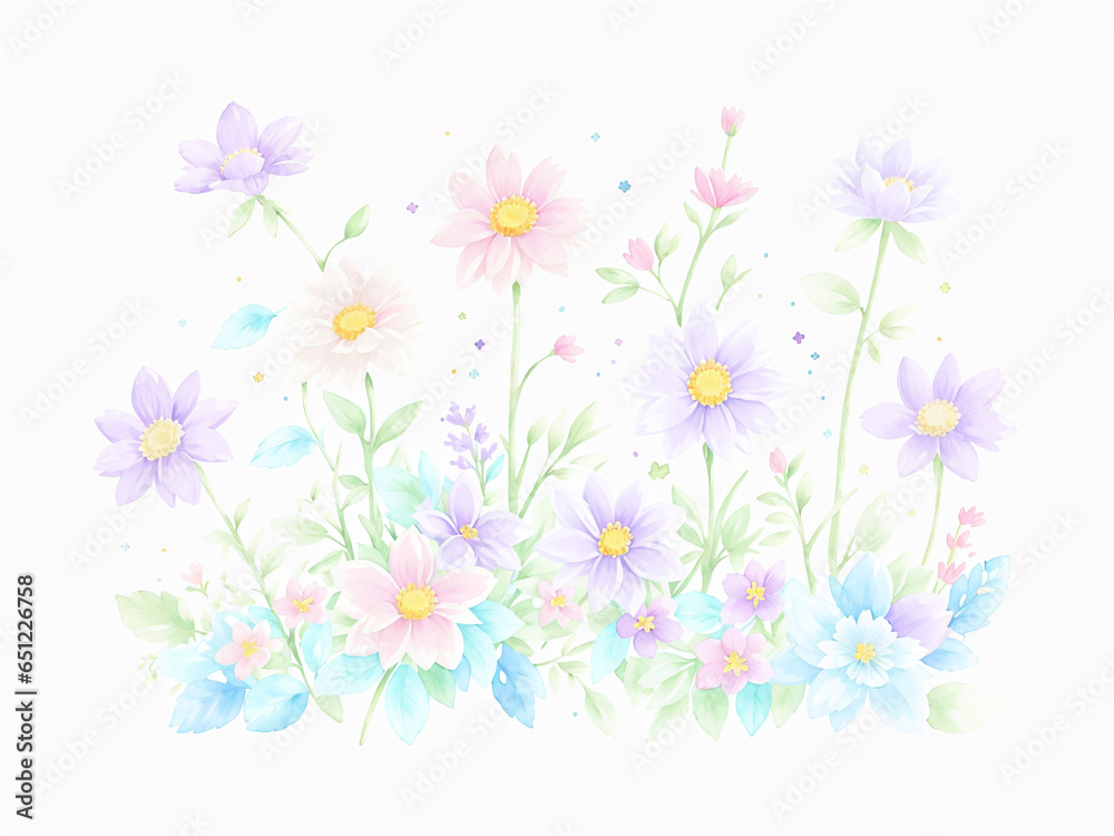 Abstract background with beautiful pastel colored flower and leaf patterns 20 Abstract background with beautiful pastel colored flower and leaf patterns 20