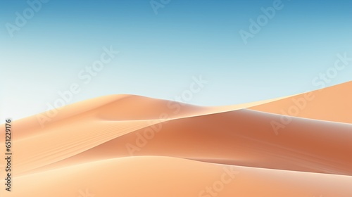  a desert scene with a blue sky and a few sand dunes.  generative ai
