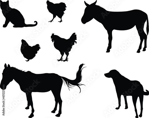 set of animals silhouettes