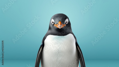 Fancy Penguin, advertising photography, Pastel color palette background