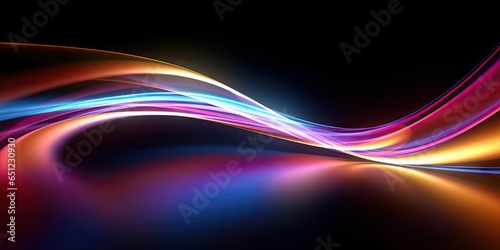Neon on black background. Futuristic symphony of light. Ethereal radiance. Exploring futuristic frontier. Luminous pathways. Navigating digital cosmos