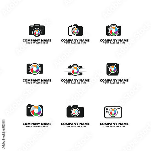 set of camera logo vcector icon