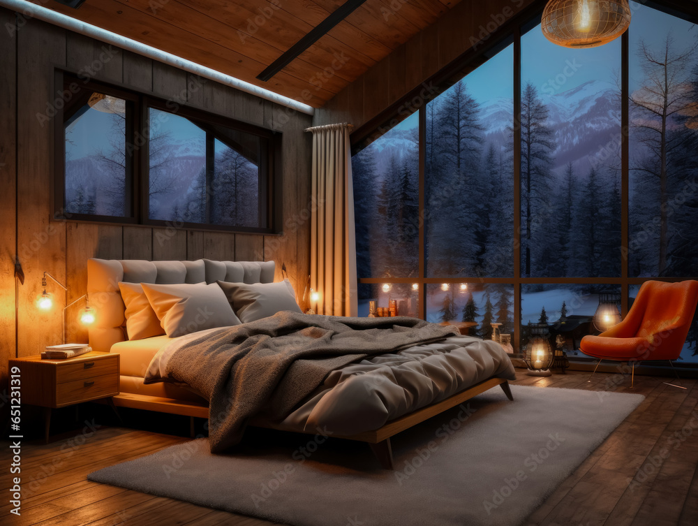 Penthouse bedroom The nights are dark and the bedroom is elegantly ...