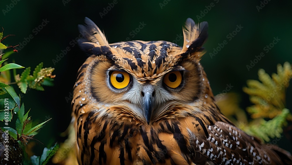 Eurasian Eagle Owl Bubo bubo in the forest