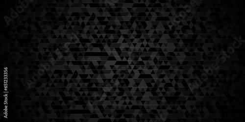 Abstract seamless small geomatric dark black pattern background with lines Geometric print composed of triangles. Black triangle tiles pattern mosaic background. 