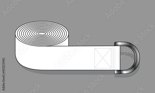 White Yoga Strap Template on Gray Background, Vector File
