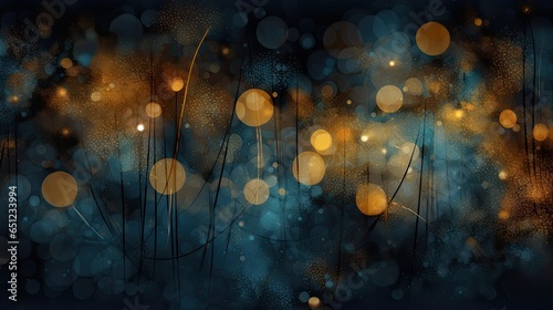 Abstract background with golden lights and particles