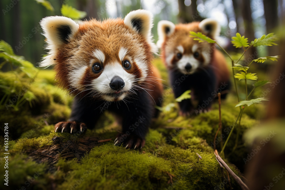 photo of a lush and biodiverse forest ecosystem where redheaded pandas thrive, underscoring the importance of preserving their natural habitat for future generations photo of a lush and biodiverse forest ecosystem where redheaded pandas thrive, underscoring the importance of preserving their natural habitat for future generations