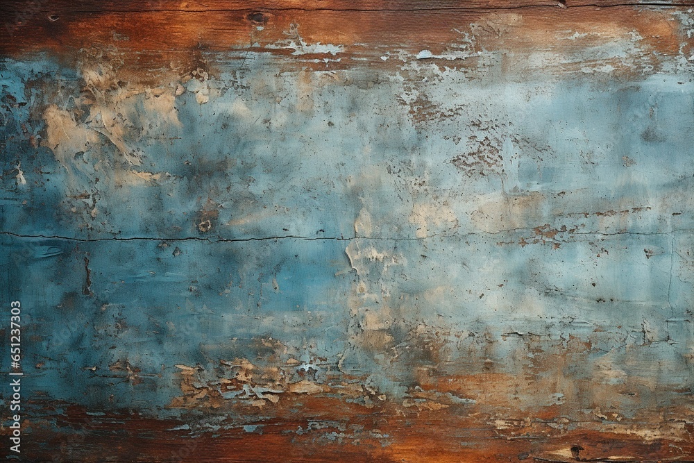 Blue Distressed Metal, a Weathered Vintage Texture Background Infused with Character, Echoing the Beauty of Time-Worn Elegance