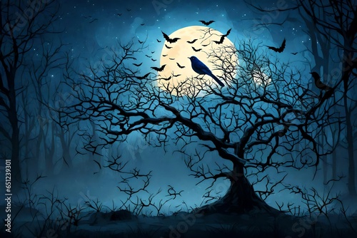 halloween background with birds