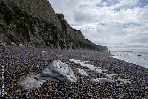 Cliffs and rocks in French Opal Coast - Cap Blanc-Nez photo